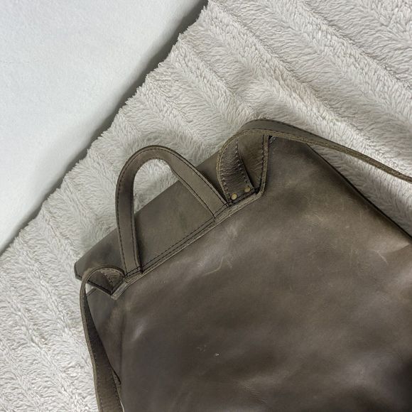 Raven + Lily Leather Addis Backpack Handbag Carryall Taupe Brown/Gray Minimalist main image 4